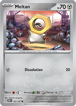 Carte Pokémon Meltan 152/197 de la série Flammes Obsidiennes en vente au meilleur prix