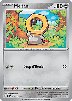 Carte Pokémon Meltan 116/162 de la série Forces Temporelles en vente au meilleur prix