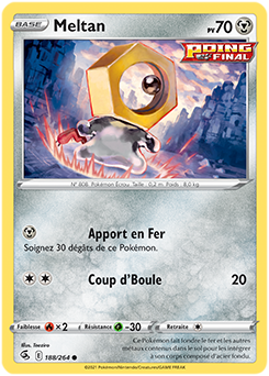 Carte Pokémon Communes Meltan 188/264 de la série Poing de Fusion