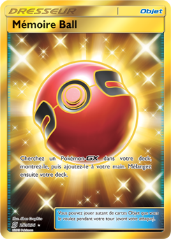 Carte Pokémon Objet Gold SL Mémoire Ball 250/236 de la série Harmonie des Esprits
