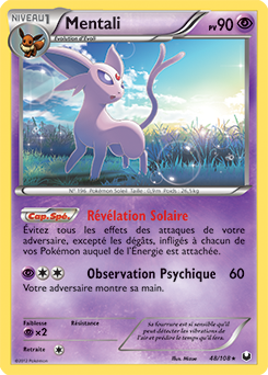 Carte Pokémon Rare Mentali 48/108 de la série Explorateurs Obscurs