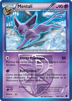 Carte Pokémon Peu commune Mentali 48/116 de la série Glaciation Plasma