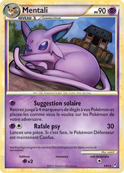 Carte Pokémon Holographique Rare Mentali 4/95 de la série Appel des Légendes