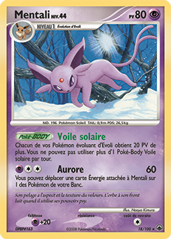 Carte Pokémon Mentali 18/100 de la série Aube Majestueuse en vente au meilleur prix