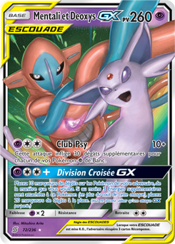 Carte Pokémon Mentali Deoxys GX 72/236 de la série Harmonie des Esprits en vente au meilleur prix