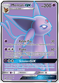 Carte Pokémon Pokémon Full Art Mentali GX 140/149 de la série Soleil & Lune