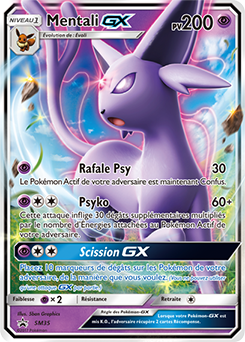 Carte Pokémon Promo Mentali GX SM35 de la série Promos Soleil et Lune