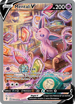 Carte Pokémon Full Art V Mentali V 180/203 de la série Évolution Céleste
