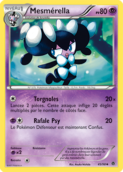 Carte Pokémon Peu commune Mesmérella 45/98 de la série Pouvoirs Émergents