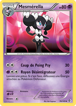 Carte Pokémon Peu commune Mesmérella 76/149 de la série Frantières Franchies
