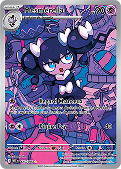 Carte Pokémon Illustration rare Mesmérella 125/86 de la série Flamme Blanche
