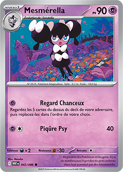 Carte Pokémon Communes Mesmérella 42/86 de la série Flamme Blanche