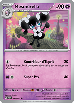 Carte Pokémon Peu commune Mesmérella 091/193 de la série Évolutions à Paldea