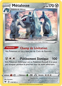 Carte Pokémon Métalosse 118/185 de la série Voltage Éclatant en vente au meilleur prix