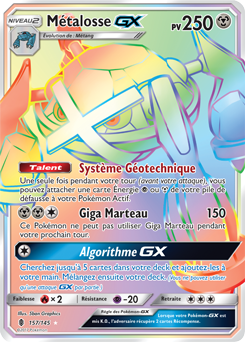 Carte Pokémon Métalosse GX 157/145 de la série Gardiens Ascendants en vente au meilleur prix