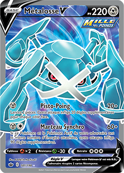 Carte Pokémon Métalosse V 181/198 de la série Règne de Glace en vente au meilleur prix