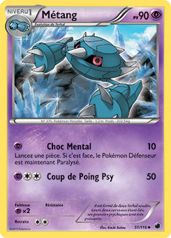 Carte Pokémon Métang 51/116 de la série Glaciation Plasma en vente au meilleur prix
