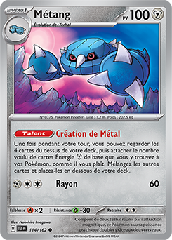 Carte Pokémon Métang 114/162 de la série Forces Temporelles en vente au meilleur prix