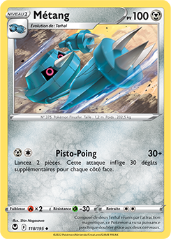 Carte Pokémon Métang 118/195 de la série Tempête Argentée en vente au meilleur prix