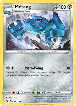 Carte Pokémon Métang 090/159 de la série Zénith Suprême en vente au meilleur prix