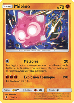 Carte Pokémon Holographique Rare Météno 77/145 de la série Gardiens Ascendants