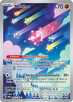 Carte Pokémon Illustration rare Météno 201/182 de la série Faille Paradoxe