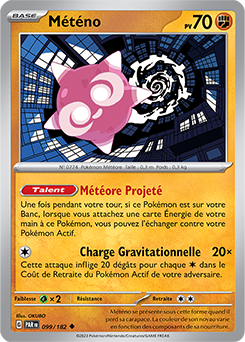 Carte Pokémon Peu commune Météno 99/182 de la série Faille Paradoxe