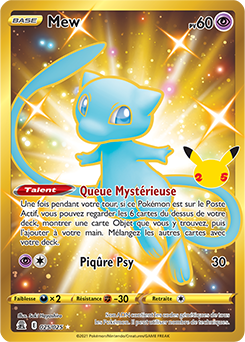 Carte Pokémon Pokémon Gold EB Mew 25/25 de la série Célébrations