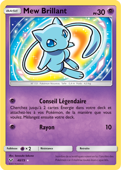 Carte Pokémon Mew Brillant 40/73 de la série Légendes Brillantes en vente au meilleur prix