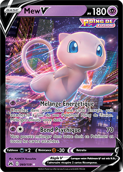 Carte Pokémon Ultra rare V Mew V 060/159 de la série Zénith Suprême