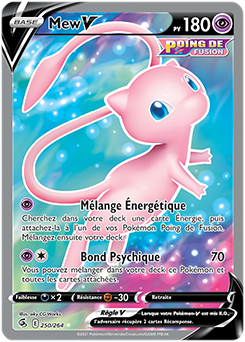 Carte Pokémon Mew V 250/264 de la série Poing de Fusion en vente au meilleur prix