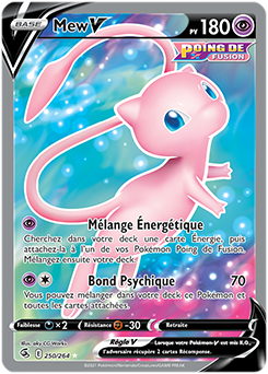 Carte Pokémon Full Art V Mew V 250/264 de la série Poing de Fusion