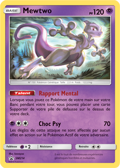 Carte Pokémon Mewtwo SM214 de la série Promos Soleil et Lune en vente au meilleur prix