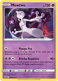 Carte Pokémon Mewtwo 059/159 de la série Zénith Suprême en vente au meilleur prix