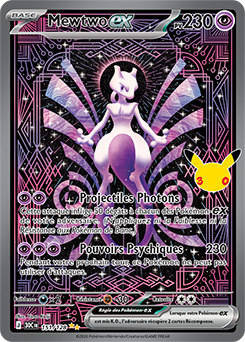 Carte Pokémon Illustration spéciale rare Mewtwo ex 151/128 de la série 30e Anniversaire