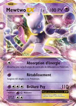 Carte Pokémon Pokémon EX Mewtwo EX 52/108 de la série Évolutions