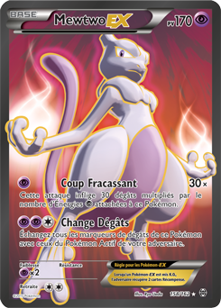 Carte Pokémon Pokémon Full Art Mewtwo EX 158/162 de la série Impulsion Turbo