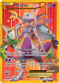 Carte Pokémon Secrète Pokémon Full Art Mewtwo EX 164/162 de la série Impulsion Turbo