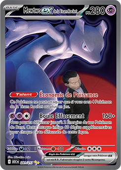 Carte Pokémon Mewtwo ex de la Team Rocket 281/217 de la série Héros Transcendants en vente au meilleur prix