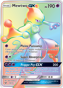 Carte Pokémon Mewtwo GX 76/73 de la série Légendes Brillantes en vente au meilleur prix