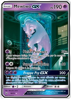 Carte Pokémon Secrète Rainbow GX Mewtwo GX 78/73 de la série Légendes Brillantes