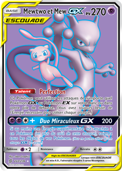 Carte Pokémon Pokémon Full Art Mewtwo Mew GX 222/236 de la série Harmonie des Esprits