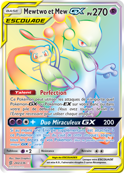 Carte Pokémon Mewtwo Mew GX 242/236 de la série Harmonie des