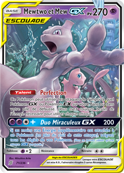 Carte Pokémon Pokémon GX Mewtwo Mew GX 71/236 de la série Harmonie des Esprits