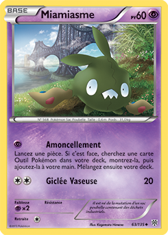 Carte Pokémon Peu commune Miamiasme 63/135 de la série Tempête Plasma