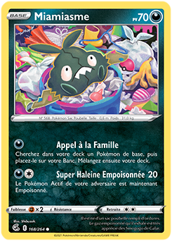 Carte Pokémon Communes Miamiasme 168/264 de la série Poing de Fusion