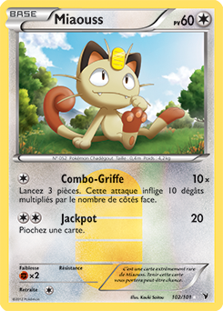 Carte Pokémon Secrète Miaouss 102/101 de la série Nobles Victoires