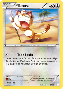 Carte Pokémon Commune Miaouss 53/83 de la série Générations