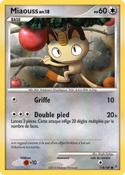 Carte Pokémon Miaouss 114/147 de la série Vainqueurs Suprêmes en vente au meilleur prix