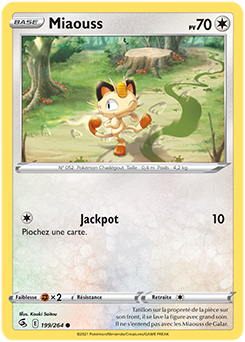 Carte Pokémon Miaouss 199/264 de la série Poing de Fusion en vente au meilleur prix